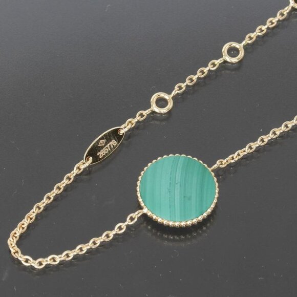 Dior Rose Devan Diamond Leather AU 750 18K Yellow Gold Green E1069 - Picture 3 of 5